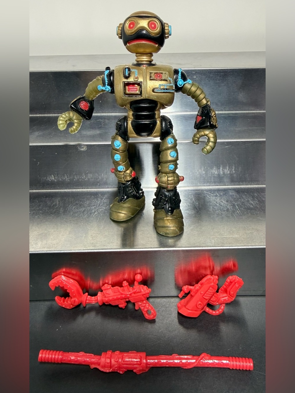 Vintage 1990 TMNT Fugitoid Figure - Near Complete Playmates Toys